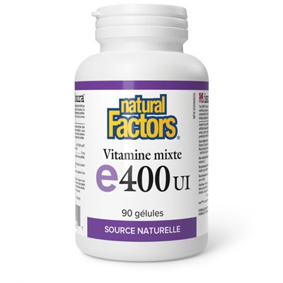Natural Factors Mixte Vitamine E source naturelle 400 UI 90 gélules Natural Factors Mixte Vitamine E source naturelle 400 UI 90 gélules