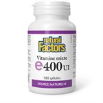 Natural Factors Mixte Vitamine E source naturelle  400 UI  180 gélules
