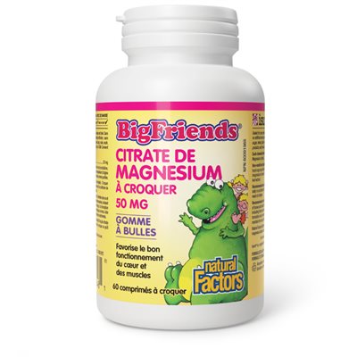 Natural Factors Big Friends Chewable Magnesium Citrate 50 mg 60un Bubble gum