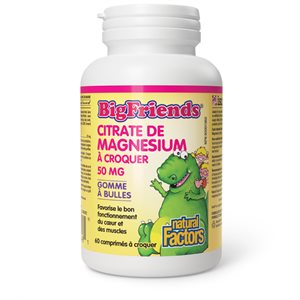 Natural Factors Big Friends Chewable Magnesium Citrate 50 mg 60un Bubble gum