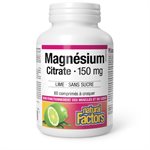 Natural Factors Magnésium Citrate  150 mg  60 comprimés à croquer lime · sans sucre