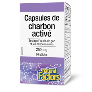 Natural Factors Activated Charcoal Capsules 250 mg 90 Softgels