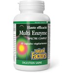 Natural Factors Multi Enzymes Digestives avec Bromélaïne 60 Gélules Végétales