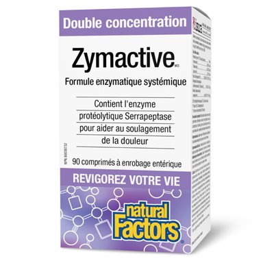 Natural Factors Zymactive Double concentration 90 comprimés à enrobage entérique Natural Factors Zymactive Double concentration 90 comprimés à enrobage entérique