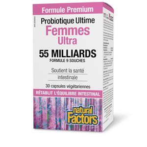 Natural Factors Femmes Ultra Formule 9 souches 55 Milliards 30 capsules végétariennes