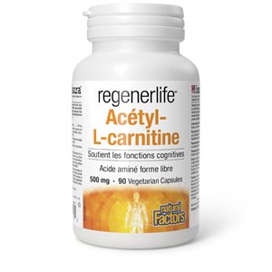 Natural Factors Acetyl-L-Carnitine Free form amino acid 500 mg 90 Vegetarian Capsules