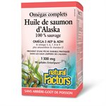 Natural Factors Huile De Saumon D’Alaska 100 % Sauvage Omégas Complets  1 300 Mg  90 Gélules Enteripure