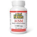 Natural Factors MSM Méthyl-sulfonyl-méthane 1 000 mg 90 capsules