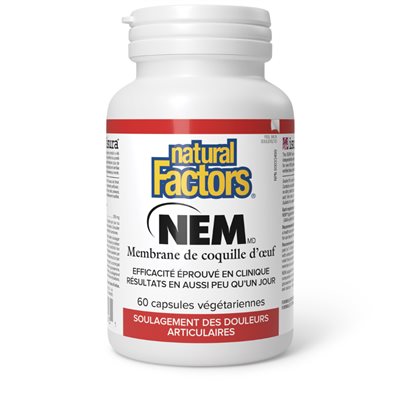 Natural Factors NEM(MD) Membrane de coquille d'œuf 500 mg 60 capsules végétariennes