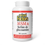 Natural Factors MSM & Glucosamine Sulfate 500 mg  /  375 mg 180 Capsules