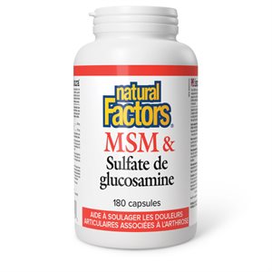 Natural Factors MSM & Sulfate de glucosamine 180 capsules