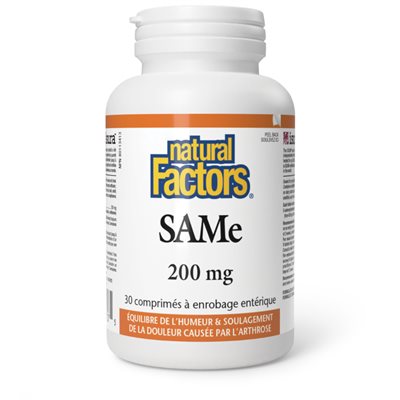 Natural Factors SAMe 200 mg 30 Enteric Coated Tablets