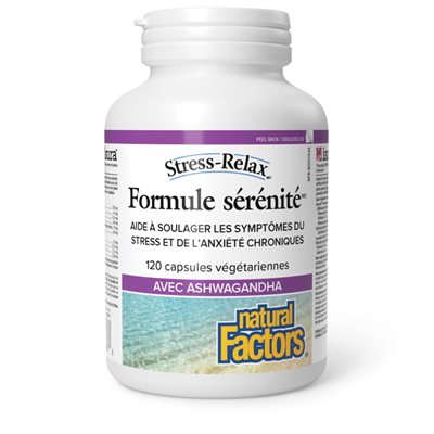 Natural Factors Formule sérénité?? avec ashwagandha Extrait d’ashwagandha Sensoril?? 125 mg 120 capsules végétariennes