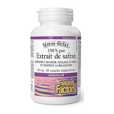 Natural Factors Extrait de safran 100 % pur Normalisé 28 mg 30 capsules végétariennes