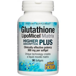 Natural Factors Glutathion Matrice LipoMicel 300 mg 90 gélule liquide