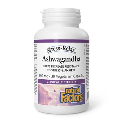 Natural Factors Ashwagandha 600 mg 30 Vegetarian Capsules