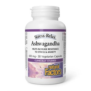 Natural Factors Ashwagandha 600 mg 30 Vegetarian Capsules