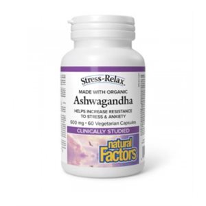 Natural Factors Ashwagandha 600 mg 60 Vegetarian Capsules