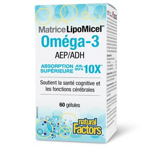 Natural Factors Formule Matrice LipoMicel DHA Oméga-3 60 gélules