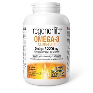 Natural Factors Omega-3 Ultra Strength 2200 mg 150 Enteripure® Softgels
