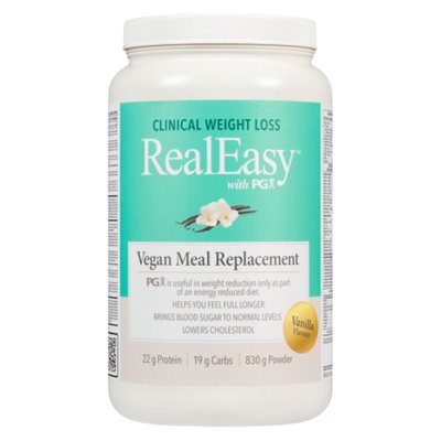 Natural Factors RealEasy(MC) avec PGX(MD) Substitut de repas végétalien 830 g poudre arôme de vanille