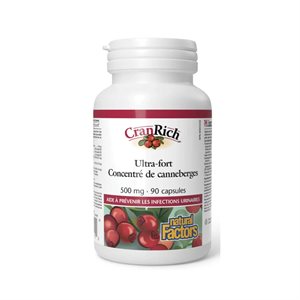 Natural Factors Concentré De Canneberge Super Fort 500 Mg 90 Un