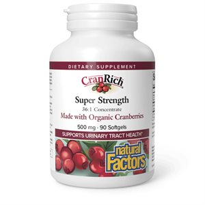 Natural Factors Organic CranRich® Super Strength Cranberry Concentrate 500 mg 90 Softgels