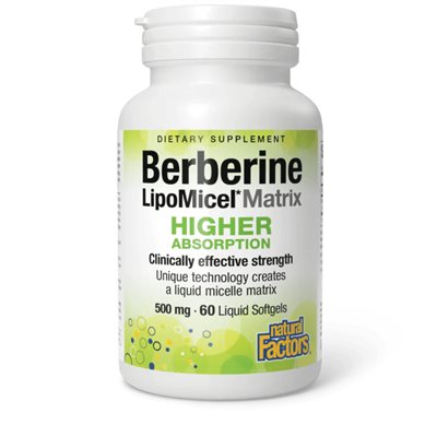 Natural Factors Berbérine LipoMicel(MD) 500 mg 60 gélules