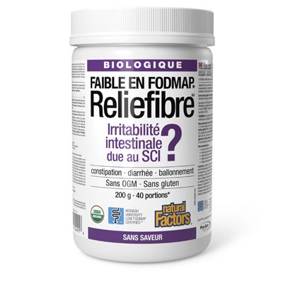 Natural Factors Reliefibre 200 g poudre sans saveur Natural Factors Reliefibre 200 g poudre sans saveur