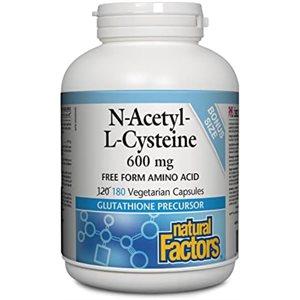 Natural Factors NAC N-acétyl-L-cystéine 600 mg 180 capsules végétariennes