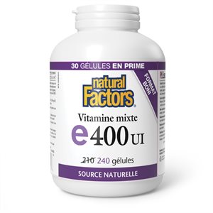 Natural Factors Mixed Vitamin E Natural Source 400 IU 240 Softgels