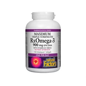 Natural Factors RXOmega-3 900mg EPA / DHA with Vitamin D3 1000IU 150softgels