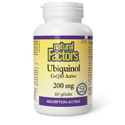 Natural Factors Ubiquinol Active CoQ10 200 mg 60 gélules Natural Factors Ubiquinol Active CoQ10 200 mg 60 gélules