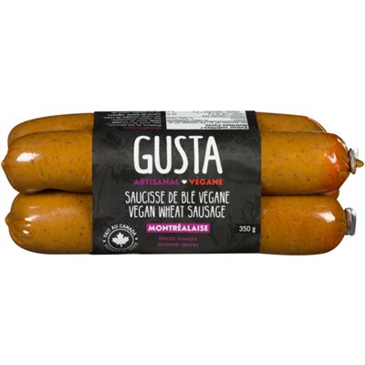 Gusta Saucisse de Blé Végane Montréalaise épices Fumées 350 g