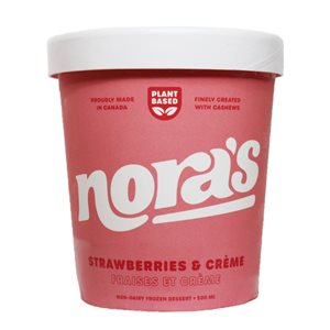 Nora's Dessert glacé à base de plantes-Fraises & Crème 500ml 