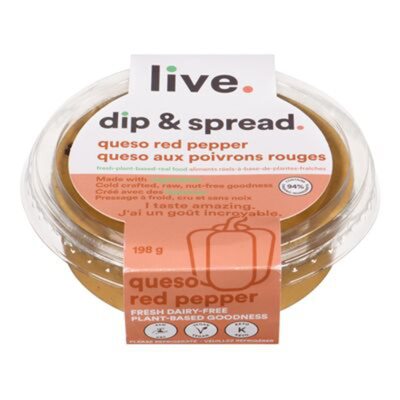 Live Organic Dairy & Oil Free Queso Red Pepper Dip & Spread 198G