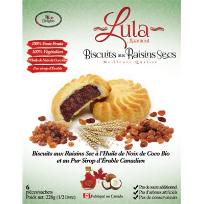 Lula Vegan Raisin Cookies 228G