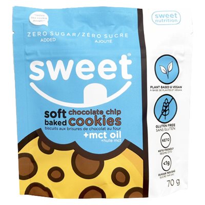 Sweet Nutrition Soft Baked Chocolate Chip Cookies 6 biscuits