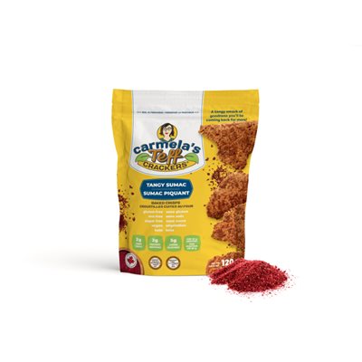 Carmela'S Crackers Craquelins Au Teff - Sumac 120G Carmela'S Crackers Craquelins Au Teff - Sumac 120G