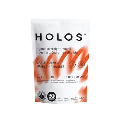 Holos Muesli bio à préparer la veille, érable + Amandes