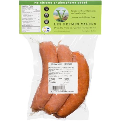 Les Fermes Valens Hot Italian sausages