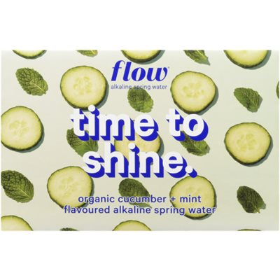 Flow Organic Cucumber + Mint Flavoured Alkaline Spring Water 12 x 500ml