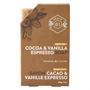 Crate61 Heavy Grit Cocoa Vanilla Espresso Soap Bar 110G