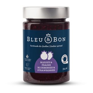Bleu & Bon Confiture de myrtilles et de fraises 314 ml