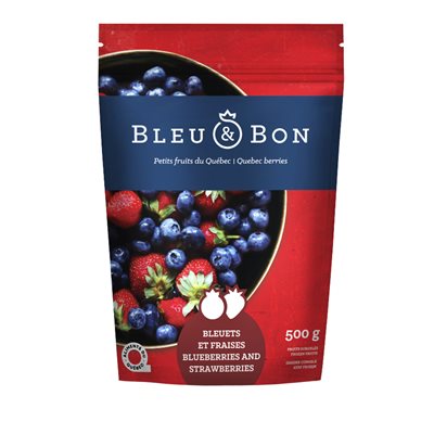 Bleu&Bon Mélange de fraises et myrtilles surgelées 500 g Bleu&Bon Mélange de fraises et myrtilles surgelées 500 g