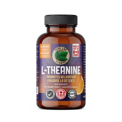 Pure Labs Vitamins L-Théanine 125Mg - À Croquer Sans Sucre 60 Tablet