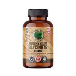 Pure Labs Vitamins Glycinate De Magnésium 165Mg - Sans Excipient 120 vcaps