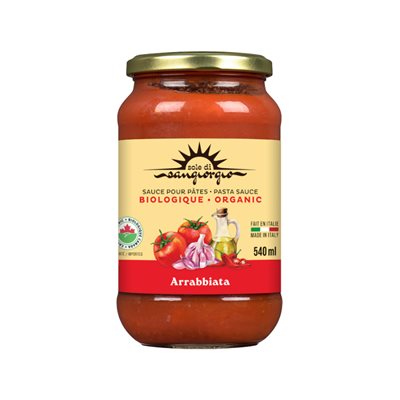 Sole Di Sangiorgio Sauce arrabbiata biologique 540ml Sole Di Sangiorgio Sauce arrabbiata biologique 540ml