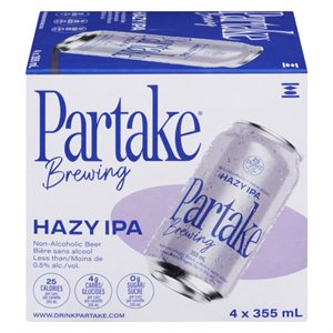 PARTAKE Hazy IPA Non-Alcoholic Beer 4x355ml