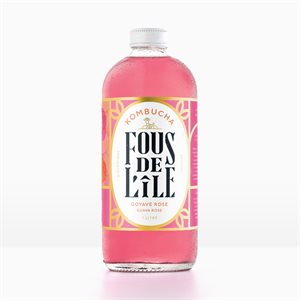 FOUS DE L'ILE Kombucha bio GOYAVE ROSE 1L